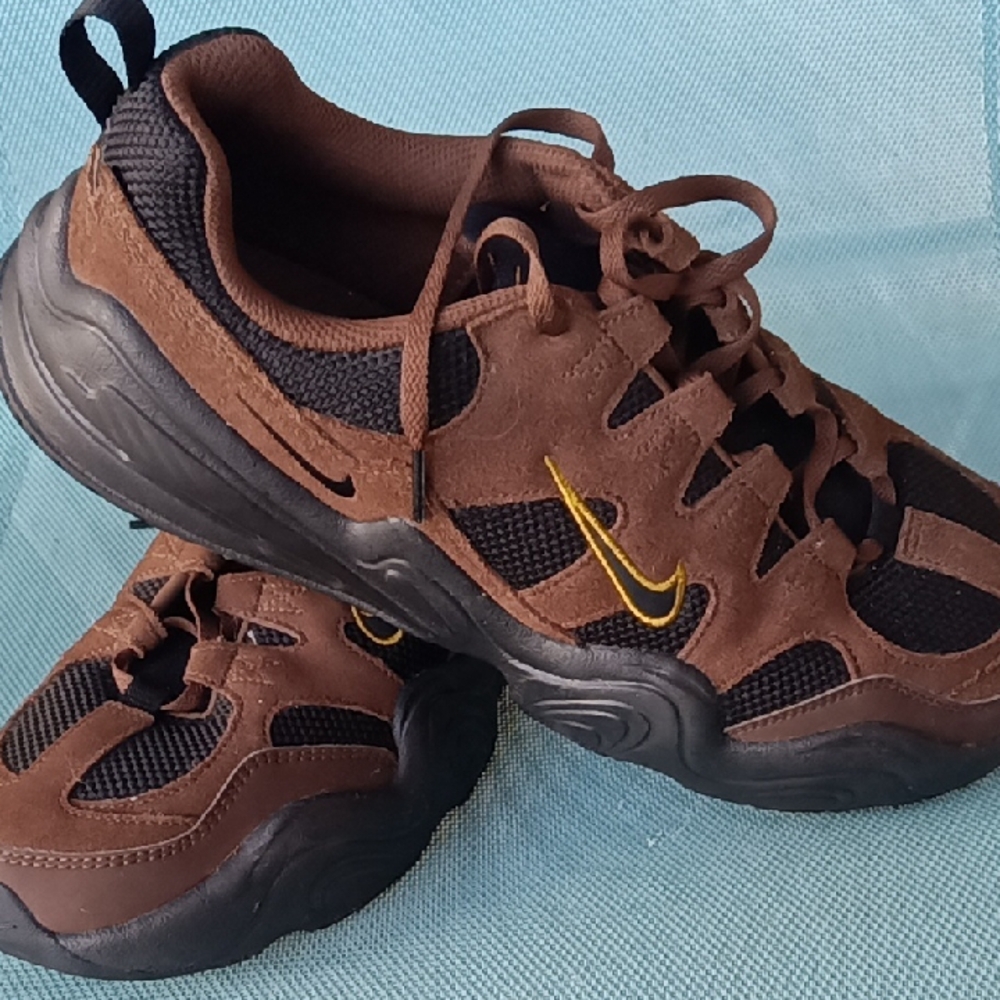 Nike Brown and Black Sneakers with Rugged Design
